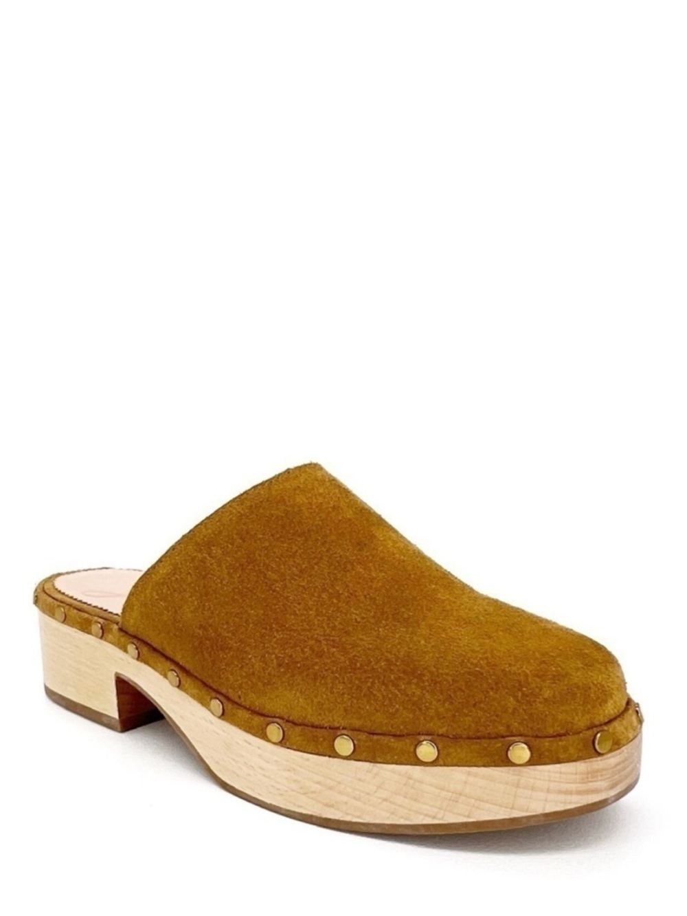 J. Crew Dakota Clogs Women’s Size 5 Burnished Pecan Brown Suede Studded 70s EUC